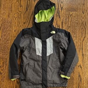 The North Face Black and Gray Jacket with Lime Lining